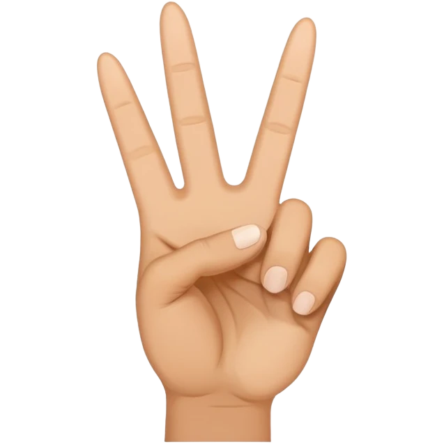 hand peace sign pointed down emoji