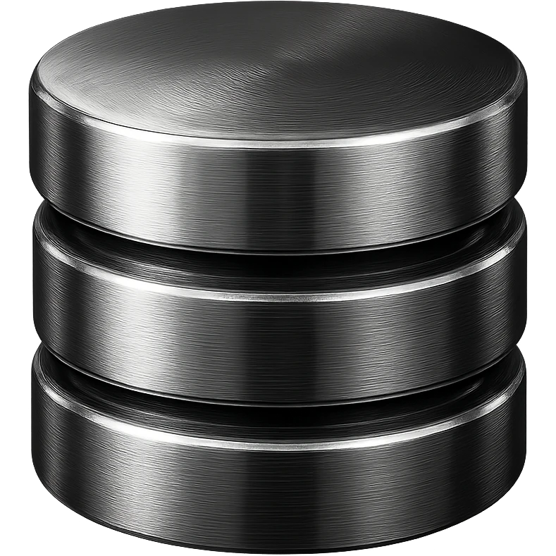 stack of database icons, colors #3B2C85, #83fff8, #2C2828 emoji