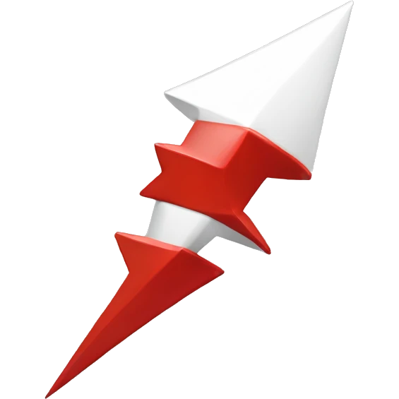 red and white lightning bolt emoji
