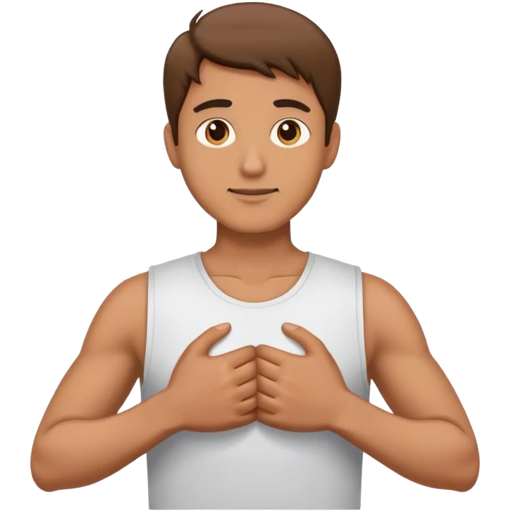 man holding arms out in front of his chest emoji