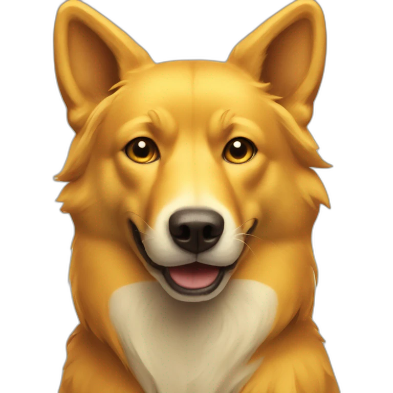Yellow dog like fox emoji