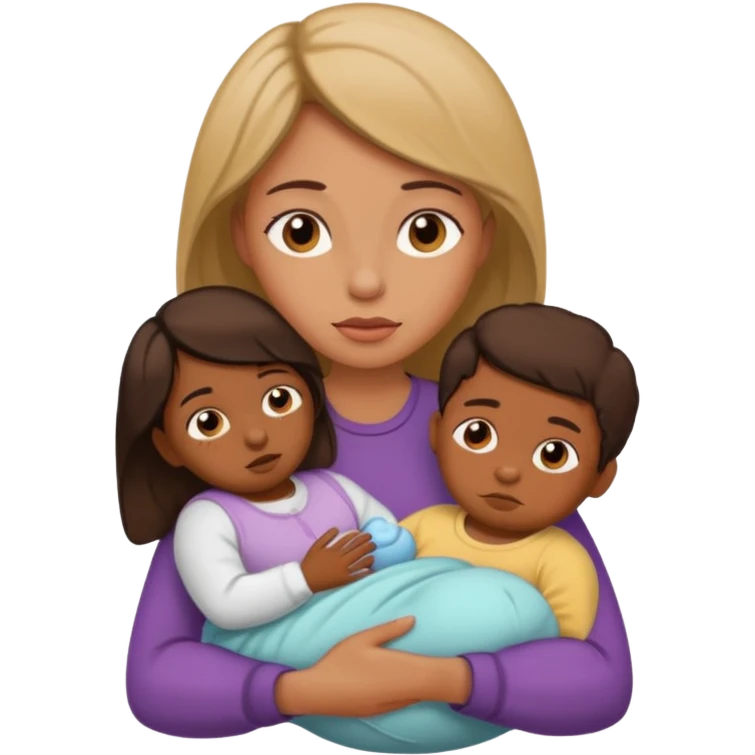 exhausted lady with baby emoji