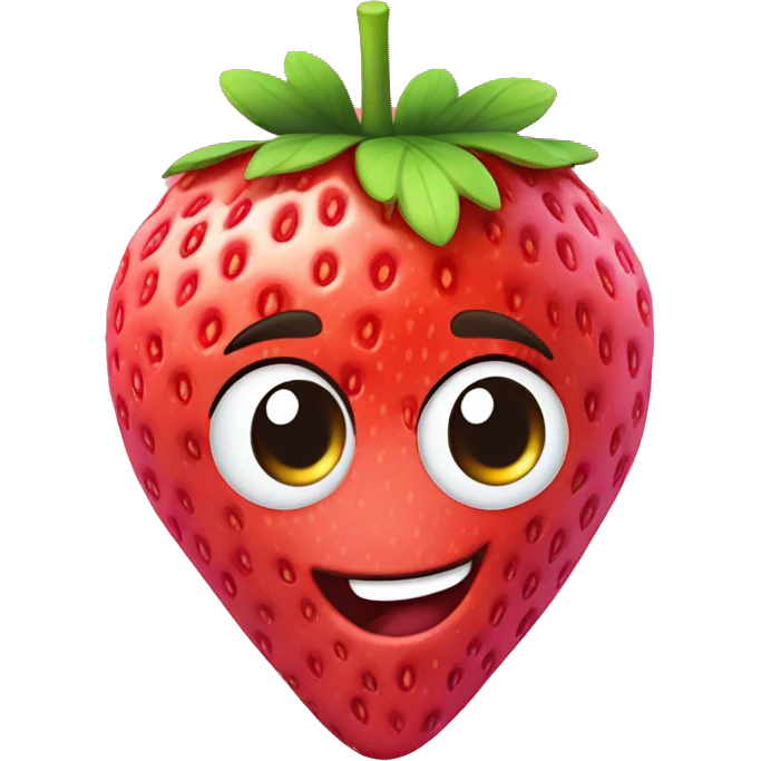Strawberry with the words “berry 1st birthday”  emoji