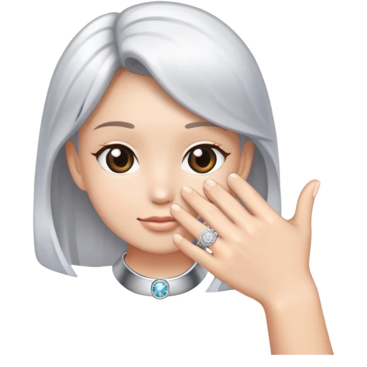 Main avec une bague de promesse  emoji