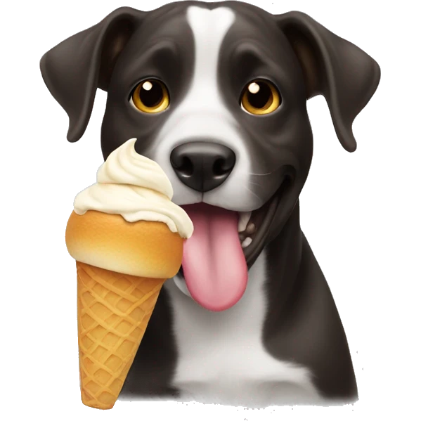 a dog eating icecream emoji