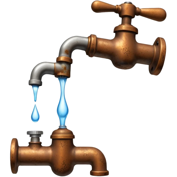 
water pouring from an OLD tap, 1980 emoji