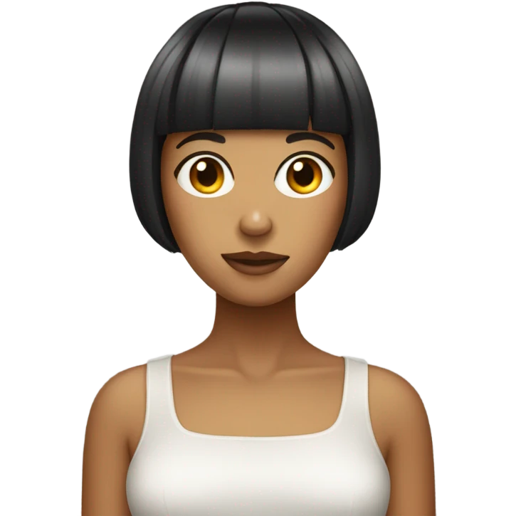 Ugly woman with a bowl cut emoji