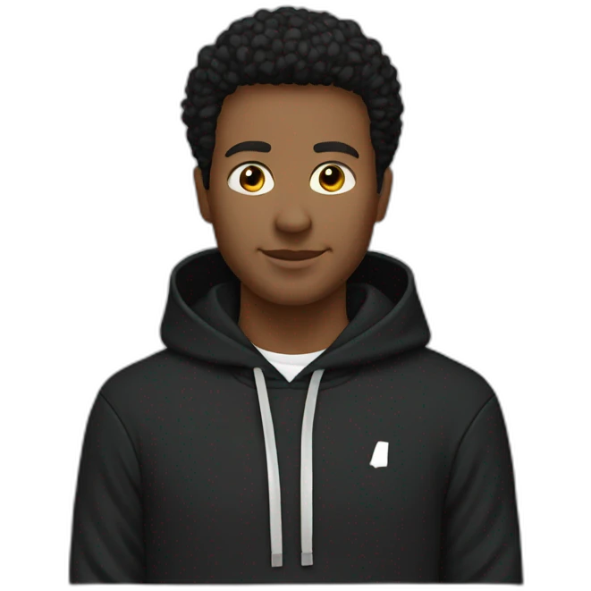 black colored adidas hoodie emoji