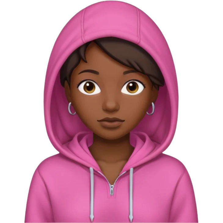 black woman in pink hoodies emoji