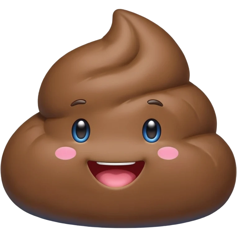 blue kawaii poop emoji