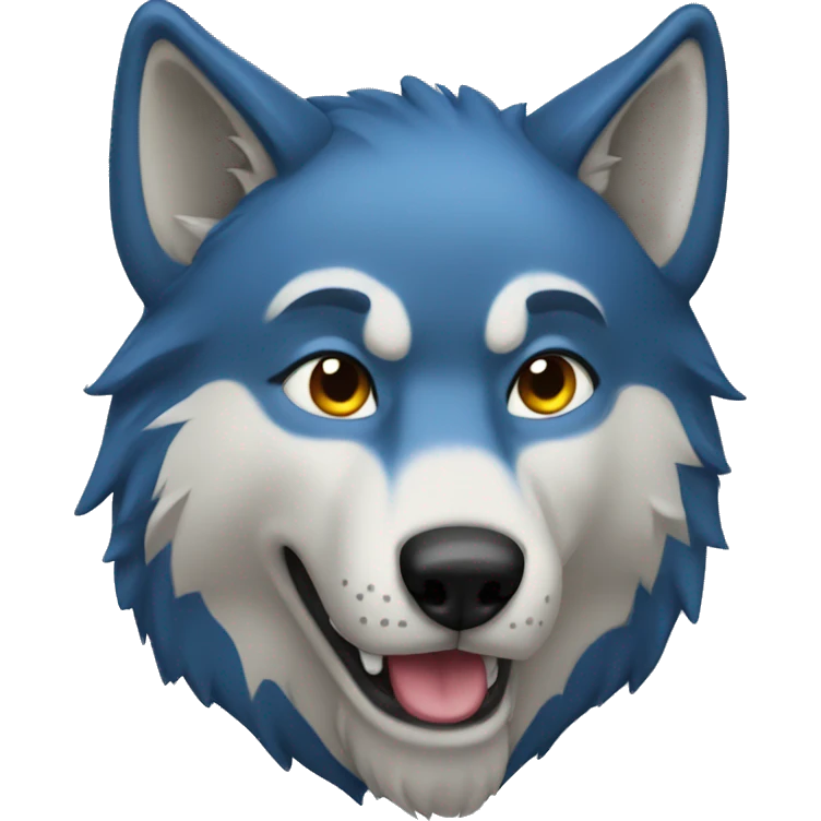 Blue wolf emoji