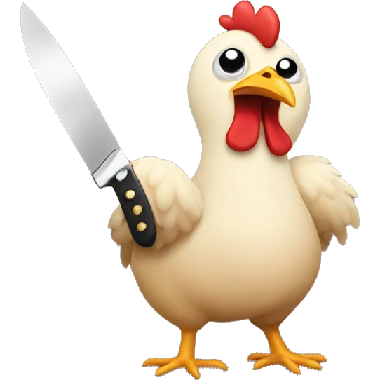 A chicken with a knife  emoji