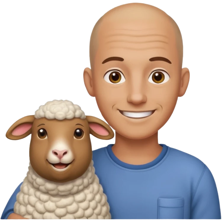 👨‍🦲+ 🐏 smile emoji