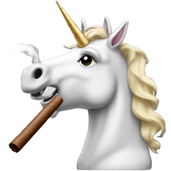 A unicorn smoking a cigar  emoji