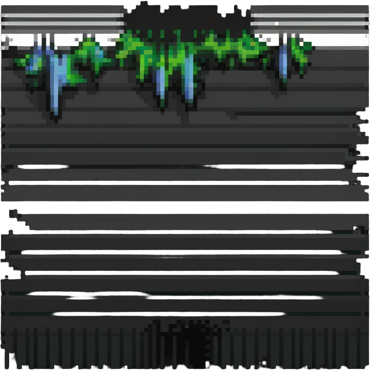 digital platform with glitch effect, broken pixels, distortion emoji