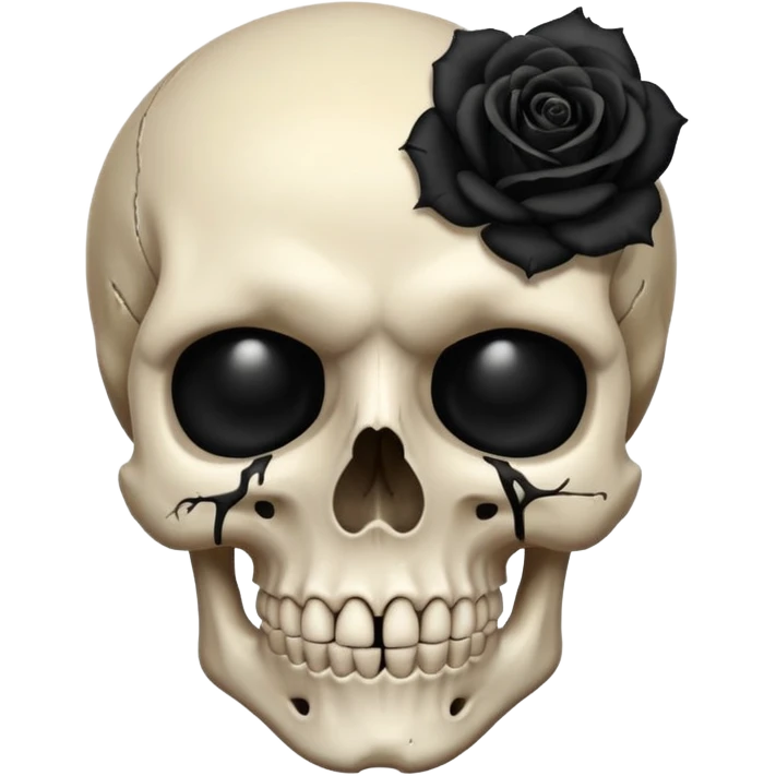 Skull with black rose Surrounding itemoji emoji