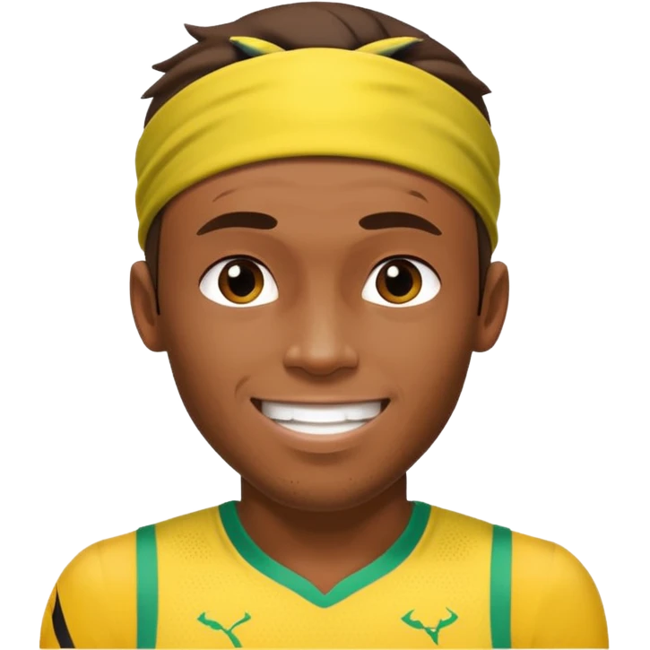 usain bolt half body with head band,half body,  emoji