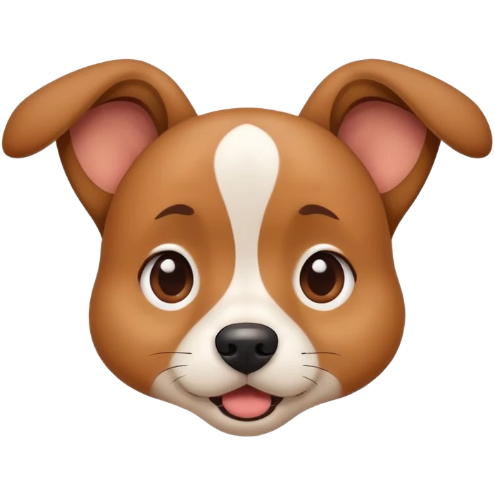 adorable confused dog with head tilted and one ear up, funny face emoji