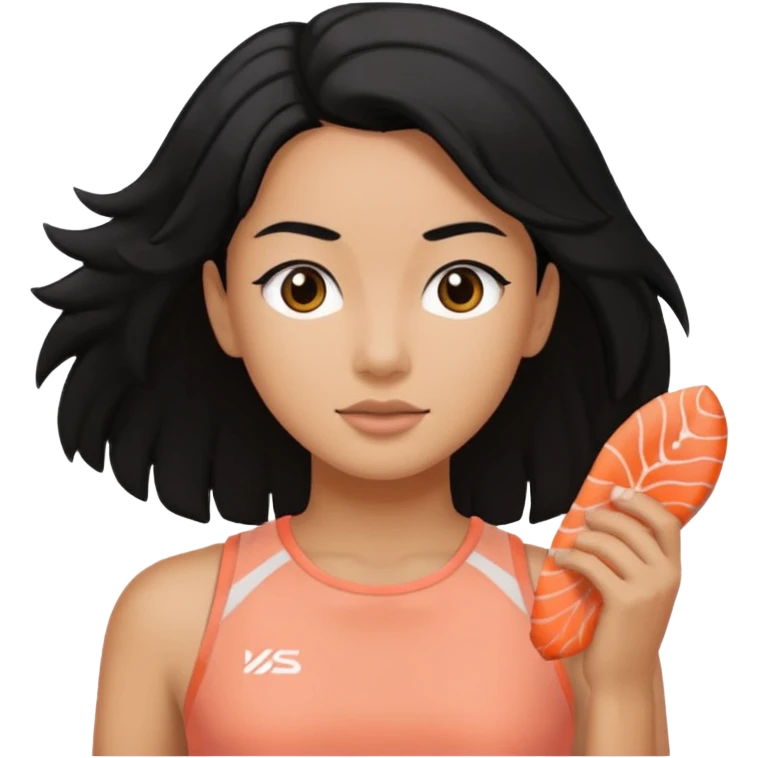 Exercícios cor roupa salmão cabelo preto emoji