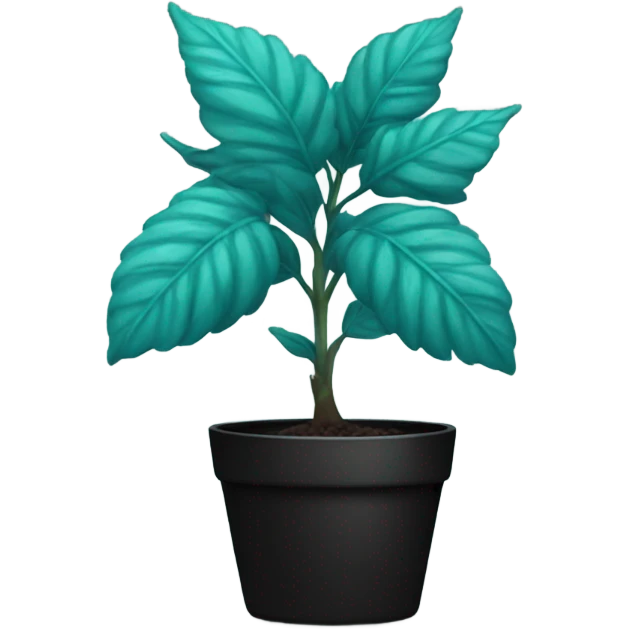 teal plant in black pot emoji