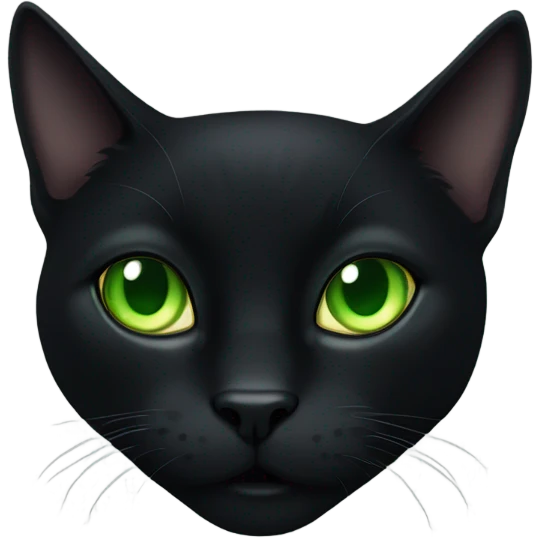 All black cat with green eyes emoji