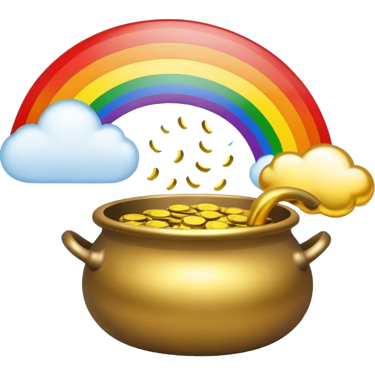 Rainbow with pot of gold emoji