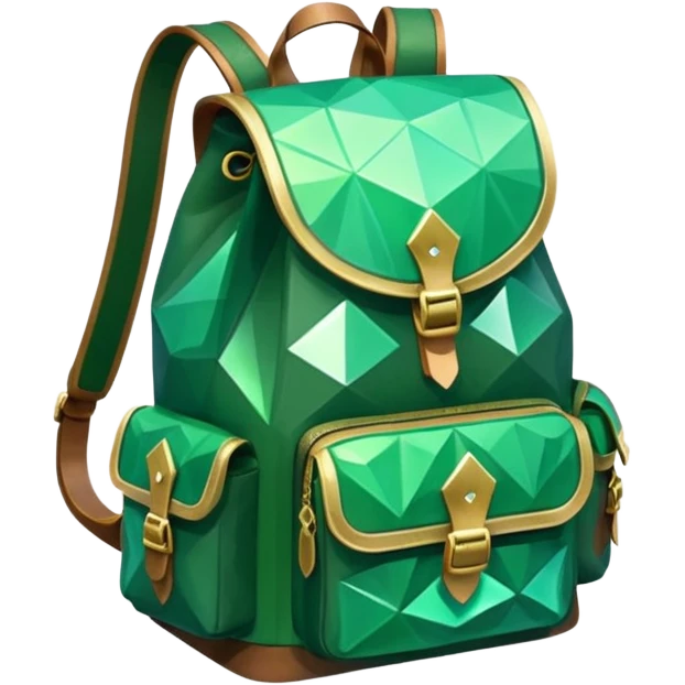 fantasy green magic backpack emoji low poly

































 emoji