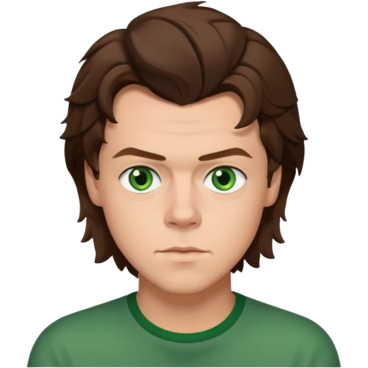 Harry Styles with green eyes emoji