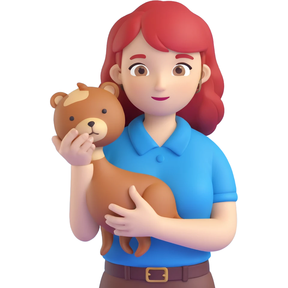 personne rousse avec un grand brun emoji