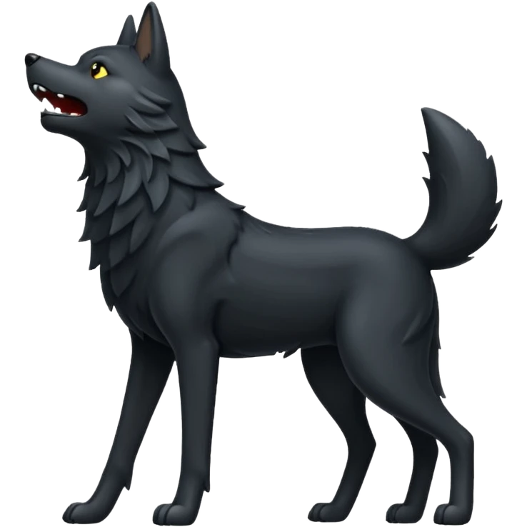 Black wolf howling emoji