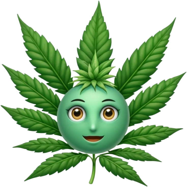 crea una planta de marihuana con ojos emoji