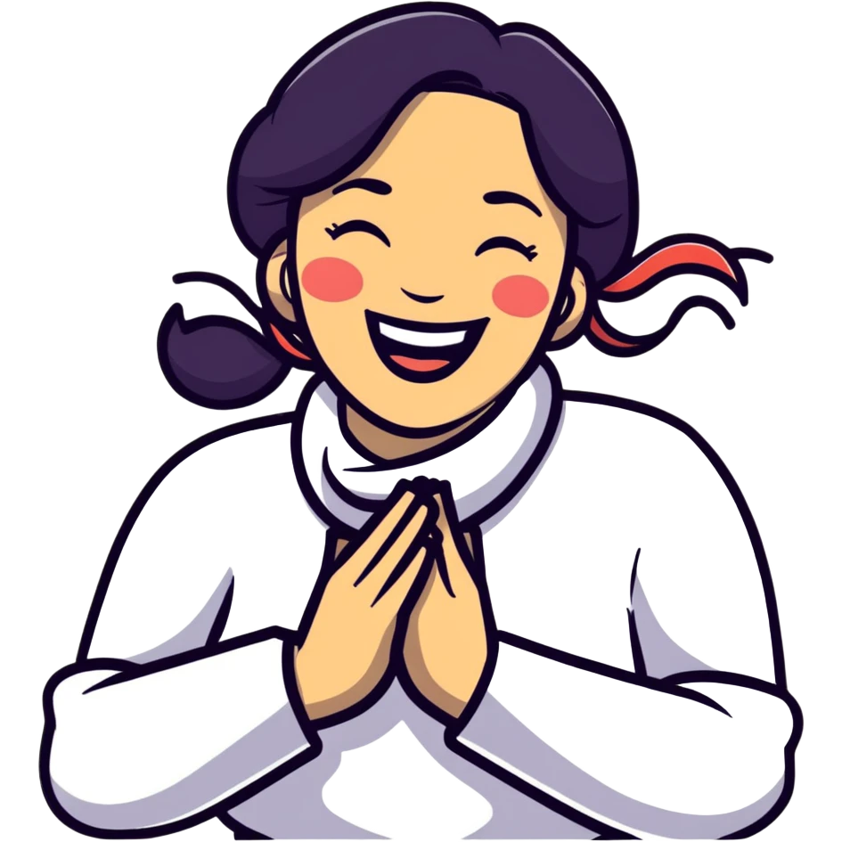Woman holding her neck tightly like she’s choking her self but laughing  emoji