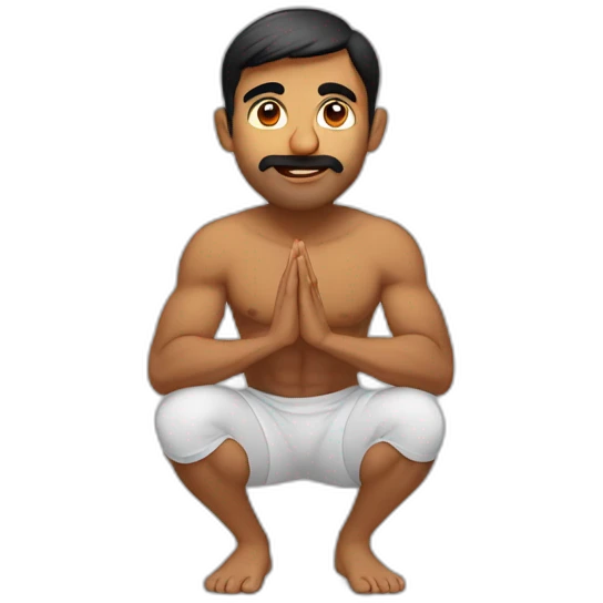 indian guy performing heavy squats emoji