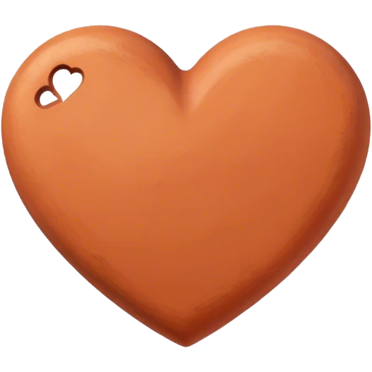 terracotta heart without face emoji