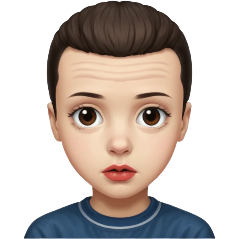 Eleven from stranger things making kissy face emoji