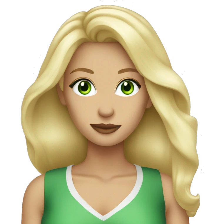 very beautiful blonde woman green eyes emoji