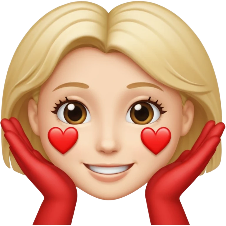 Hands heart near face with smile emoji