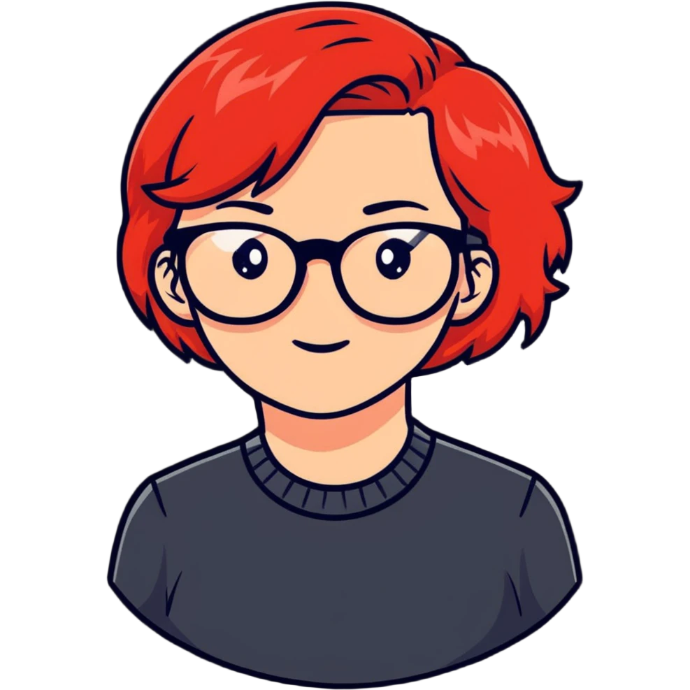 woman with glasses and fiery red hair emoji
