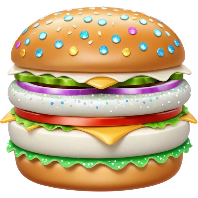 glitter white hamburguer emoji