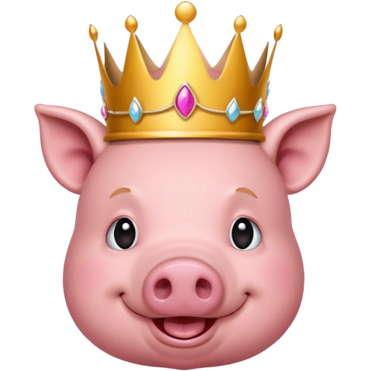 un cochon avec une couronne  emoji