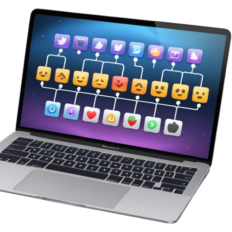 macbook showing you timle in screen for after effect emoji