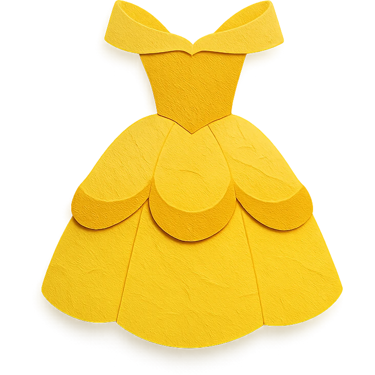 yellow belle princess dress emoji