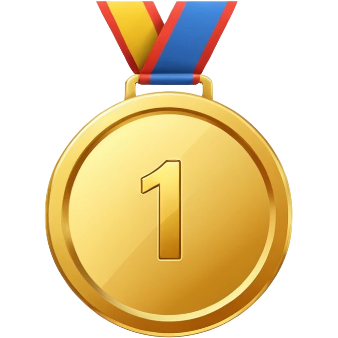 gold medal with a 1 inside emoji