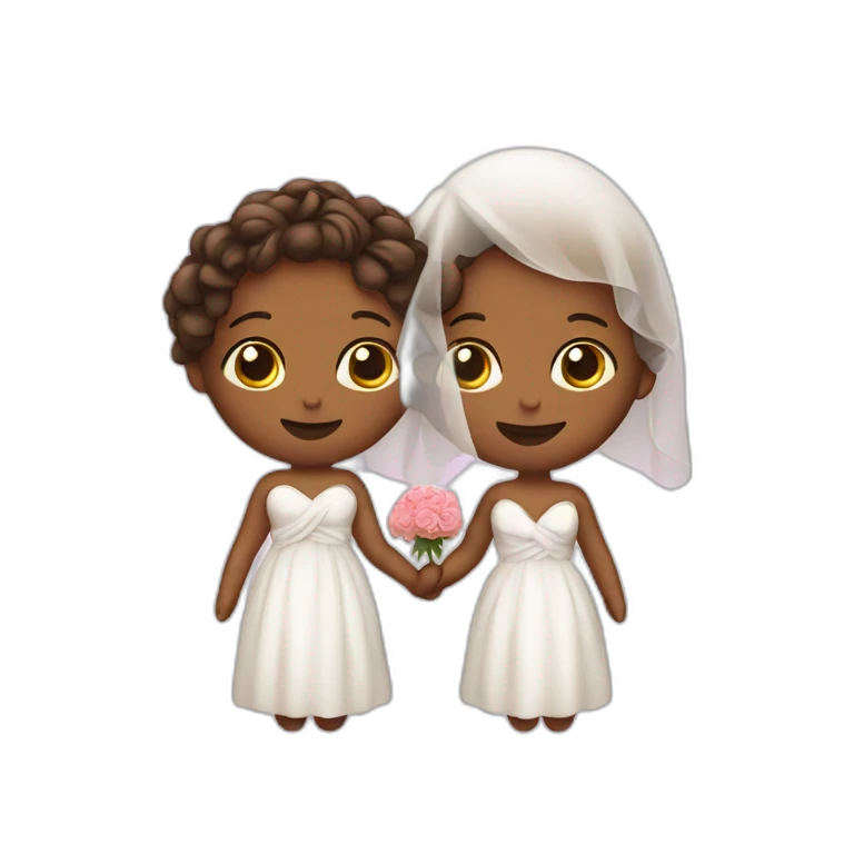 two people in love marrying getting a baby emoji