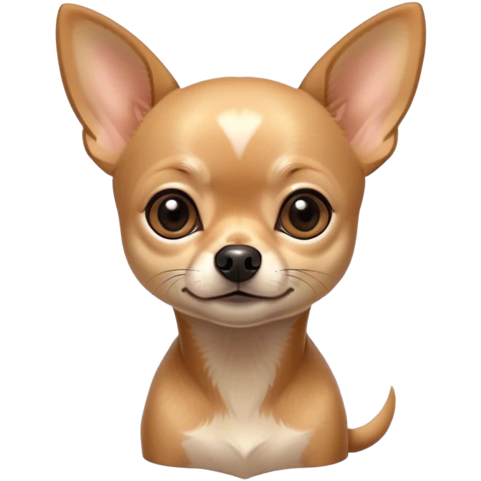 Cinematic Noble Fawn Short Haired Chihuahua Portrait Emoji, Poised and regal, with a compact, muscular build and a sleek, well-groomed fawn coat, deep-set soulful dark eyes, Simplified yet sharp and sophisticated features, highly detailed, glowing with a soft, dignified glow, high shine, intelligent and loyal, stylized with an air of strength, focused and attentive, soft glowing outline, capturing the essence of a watchful and confident guardian, so majestic it feels as though it could step out of the screen with effortless authority! emoji