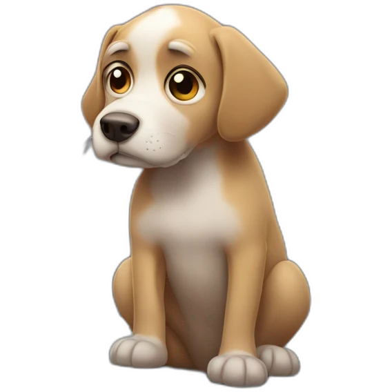 Sad dog on a roof emoji