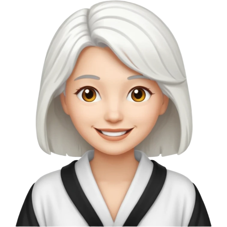 white haired woman in robe emoji
