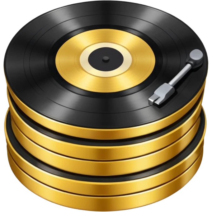 Stacked Vinyl Record gold emoji