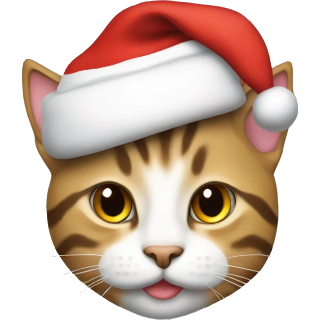 tabby cat wearing a santa hat  emoji