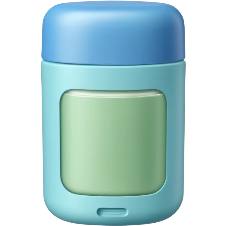 stick deodorant cap off or raised smooth rounded top clean cylindrical or oval container soft color white blue green matte surface no branding no spray no faces clean 3D soft shadows transparent background emoji scale emoji